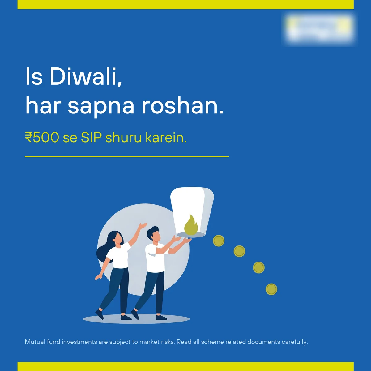 Illustrative Diwali creative in Hinglish: Is Diwali, har sapna roshan.
