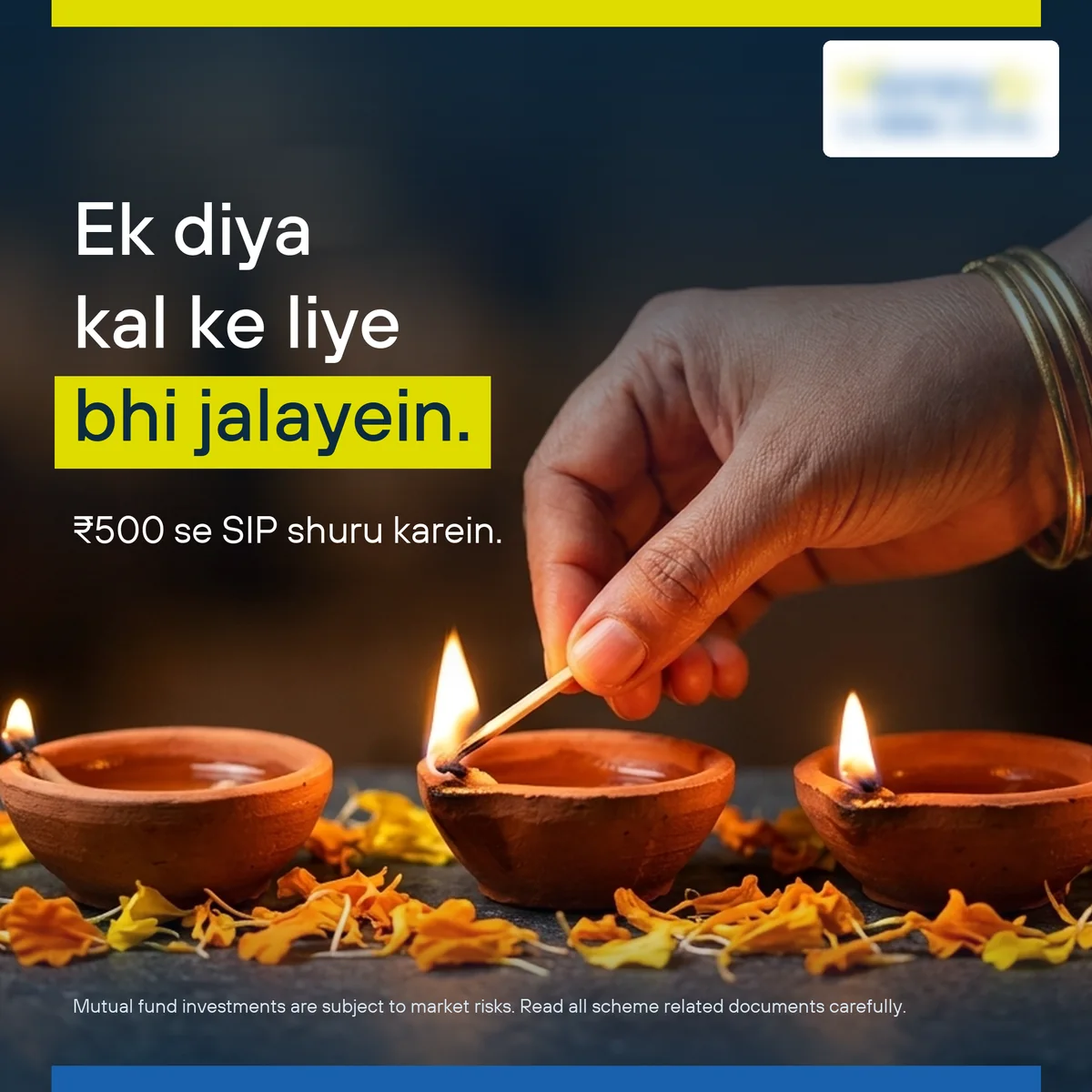 Photographic Diwali creative in Hinglish: Ek diya kal ke liye bhi jalayein.