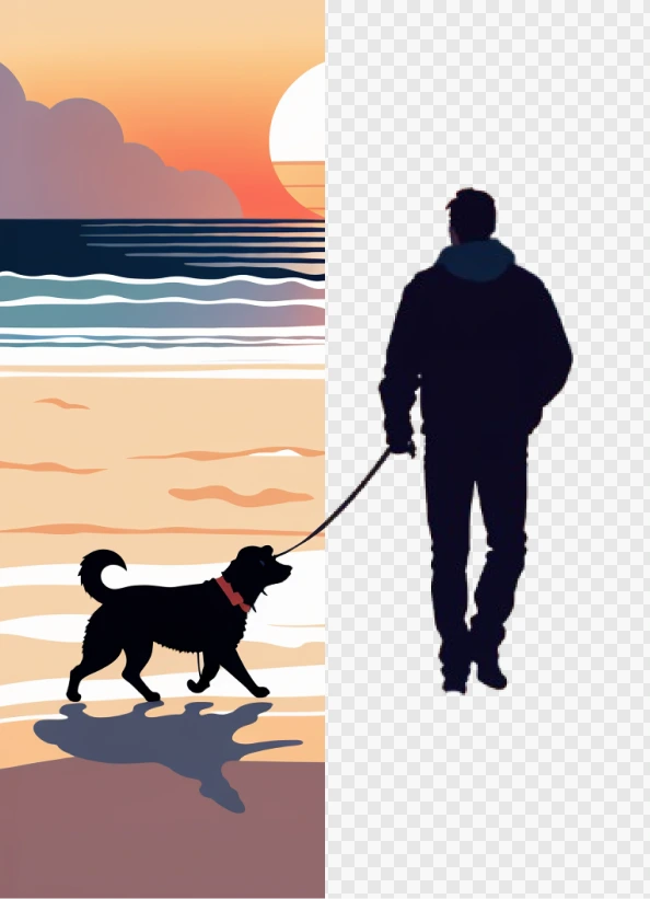 A cut-out subject placed on a coloured background (1)